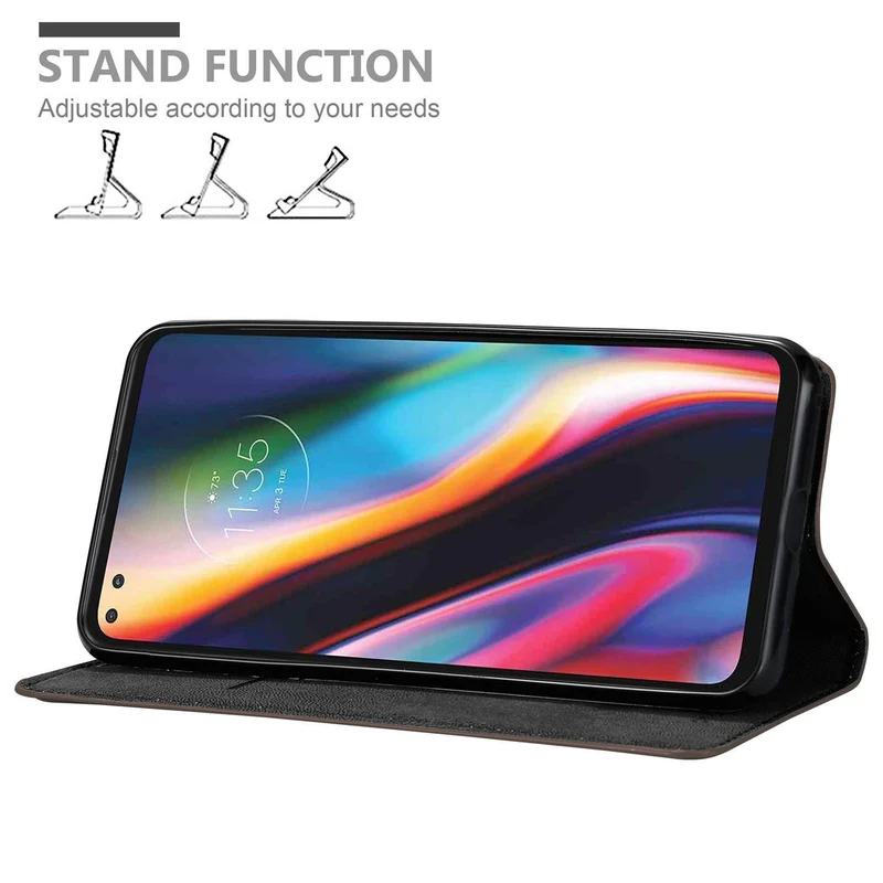 Cadorabo Hülle kompatibel mit Motorola MOTO G 5G PLUS Schutzhülle mit Magnetverschluss, Standfunktion und Kartenfach