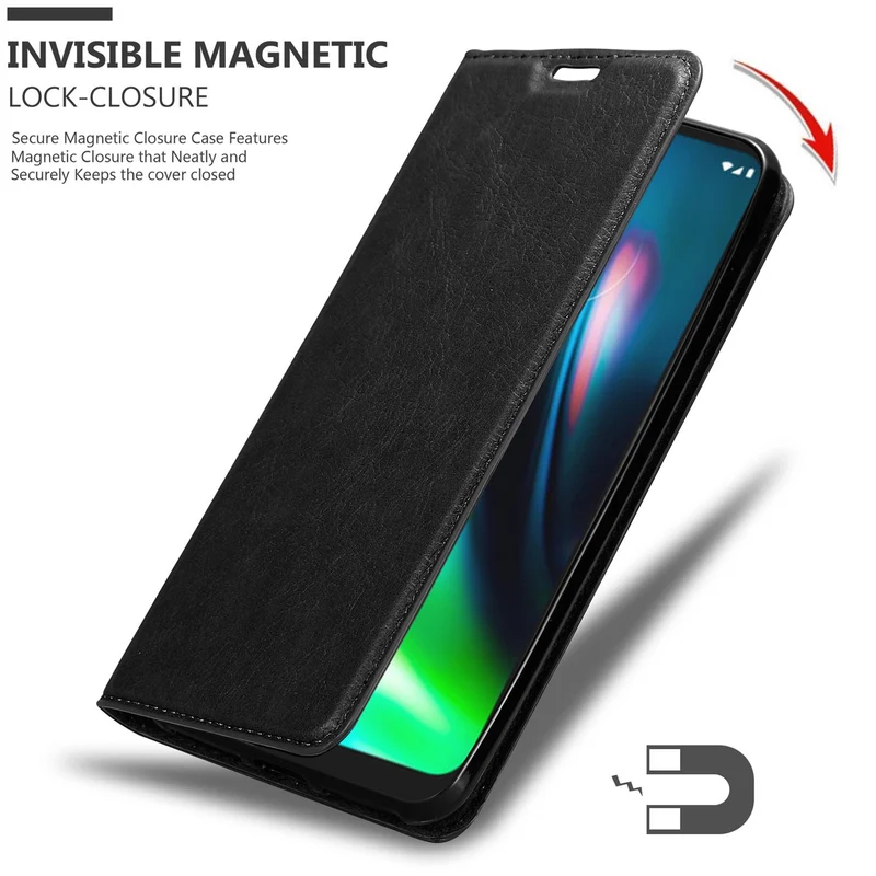 Cadorabo Hülle kompatibel mit Motorola MOTO G9 PLAY Schutzhülle mit Magnetverschluss, Standfunktion und Kartenfach