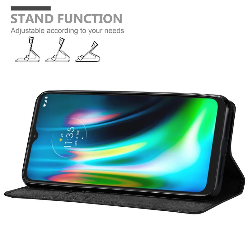 Cadorabo Hülle kompatibel mit Motorola MOTO G9 PLAY Schutzhülle mit Magnetverschluss, Standfunktion und Kartenfach