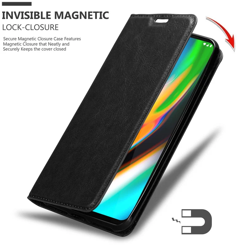Cadorabo Hülle kompatibel mit Motorola MOTO G9 PLUS Schutzhülle mit Magnetverschluss, Standfunktion und Kartenfach