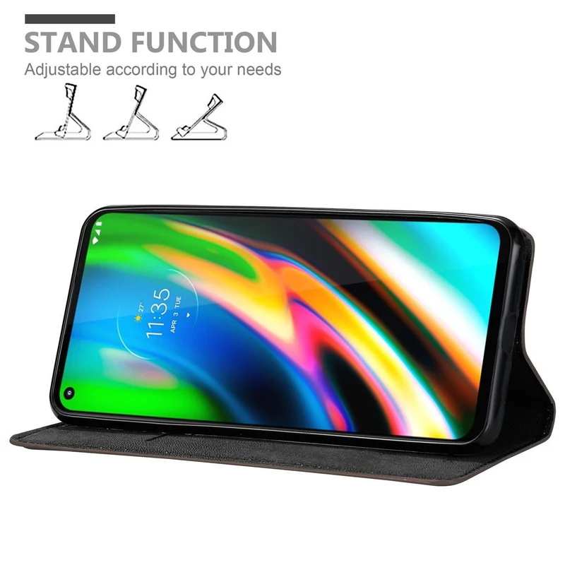 Cadorabo Hülle kompatibel mit Motorola MOTO G9 PLUS Schutzhülle mit Magnetverschluss, Standfunktion und Kartenfach