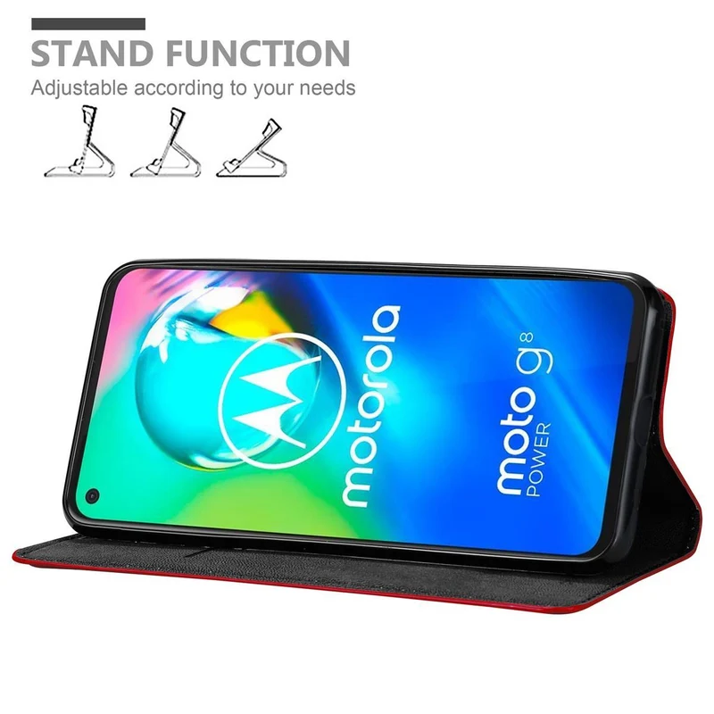 Cadorabo Hülle kompatibel mit Motorola MOTO G8 POWER LITE Schutzhülle mit Magnetverschluss, Standfunktion und Kartenfach
