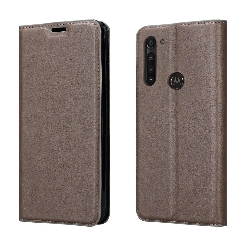 Cadorabo Hülle kompatibel mit Motorola MOTO G8 POWER LITE Schutzhülle mit Magnetverschluss, Standfunktion und Kartenfach