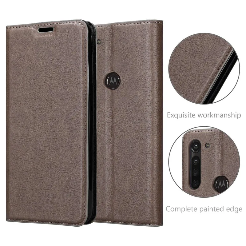 Cadorabo Hülle kompatibel mit Motorola MOTO G8 POWER LITE Schutzhülle mit Magnetverschluss, Standfunktion und Kartenfach