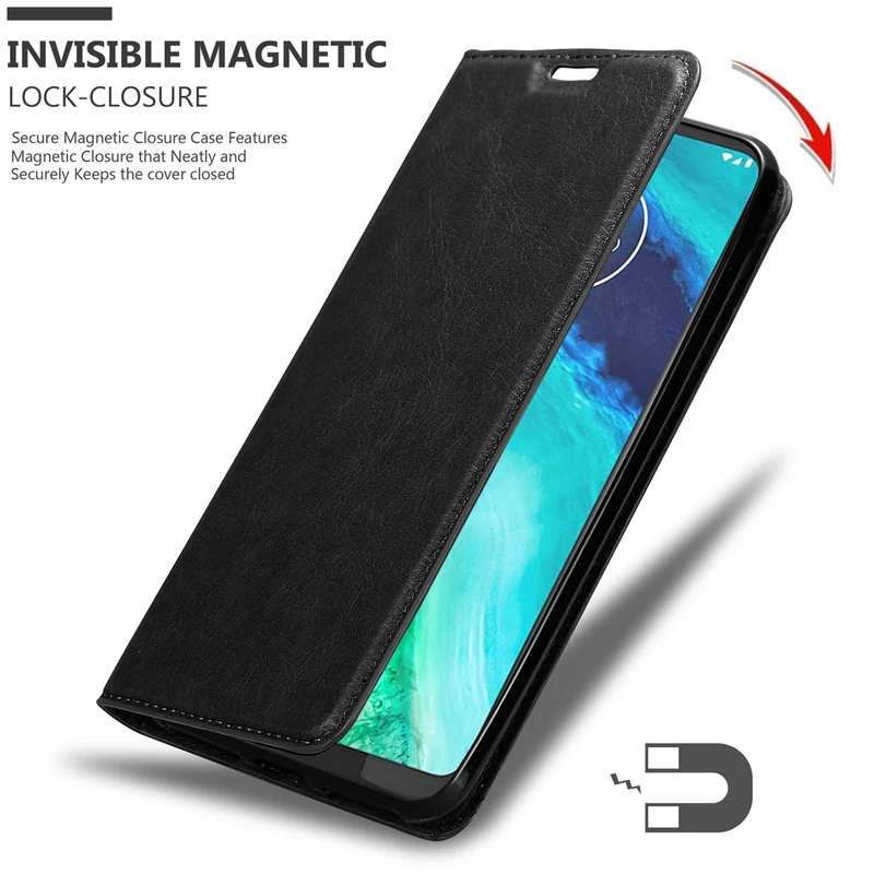 Cadorabo Hülle kompatibel mit Motorola MOTO G8 Schutzhülle mit Magnetverschluss, Standfunktion und Kartenfach
