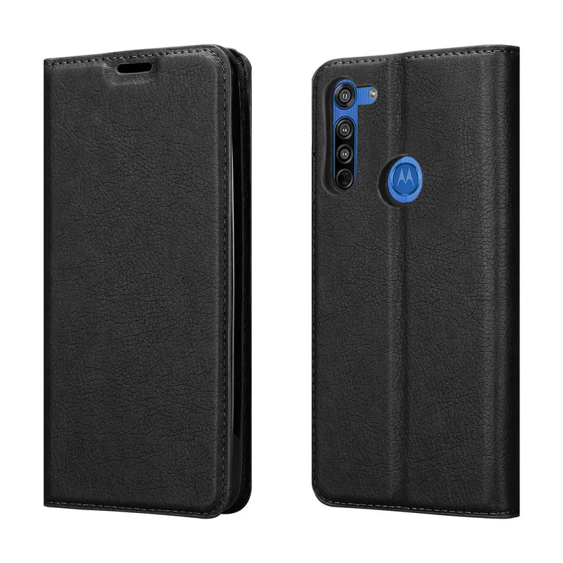 Cadorabo Hülle kompatibel mit Motorola MOTO G8 Schutzhülle mit Magnetverschluss, Standfunktion und Kartenfach