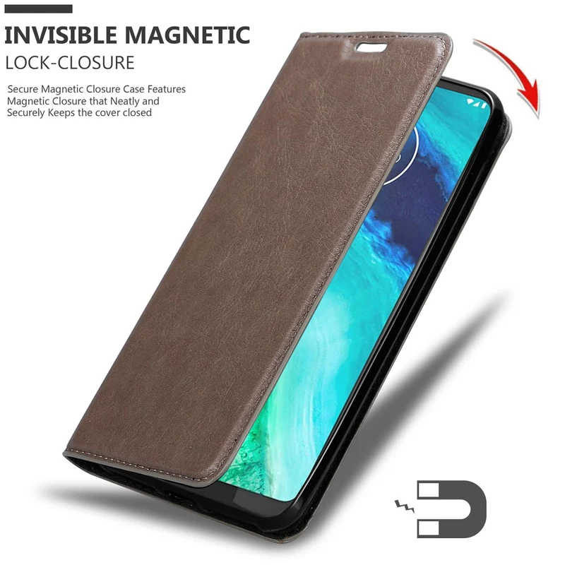Cadorabo Hülle kompatibel mit Motorola MOTO G8 Schutzhülle mit Magnetverschluss, Standfunktion und Kartenfach