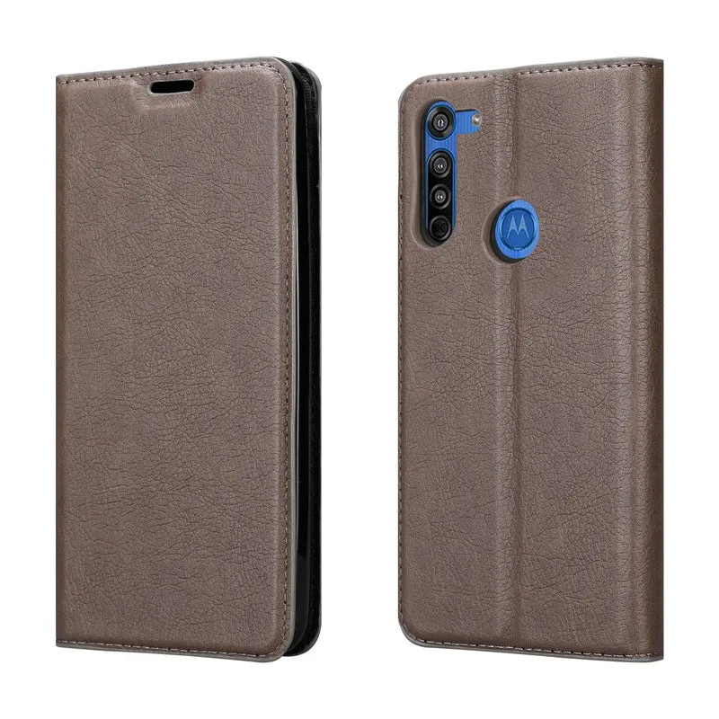 Cadorabo Hülle kompatibel mit Motorola MOTO G8 Schutzhülle mit Magnetverschluss, Standfunktion und Kartenfach