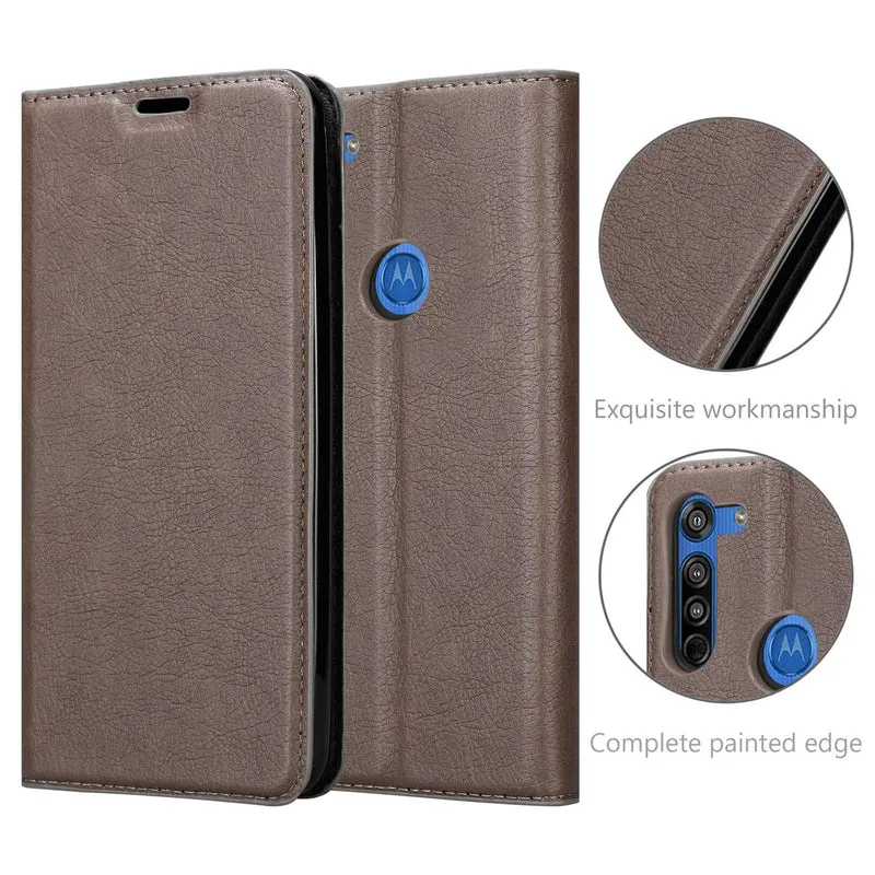 Cadorabo Hülle kompatibel mit Motorola MOTO G8 Schutzhülle mit Magnetverschluss, Standfunktion und Kartenfach