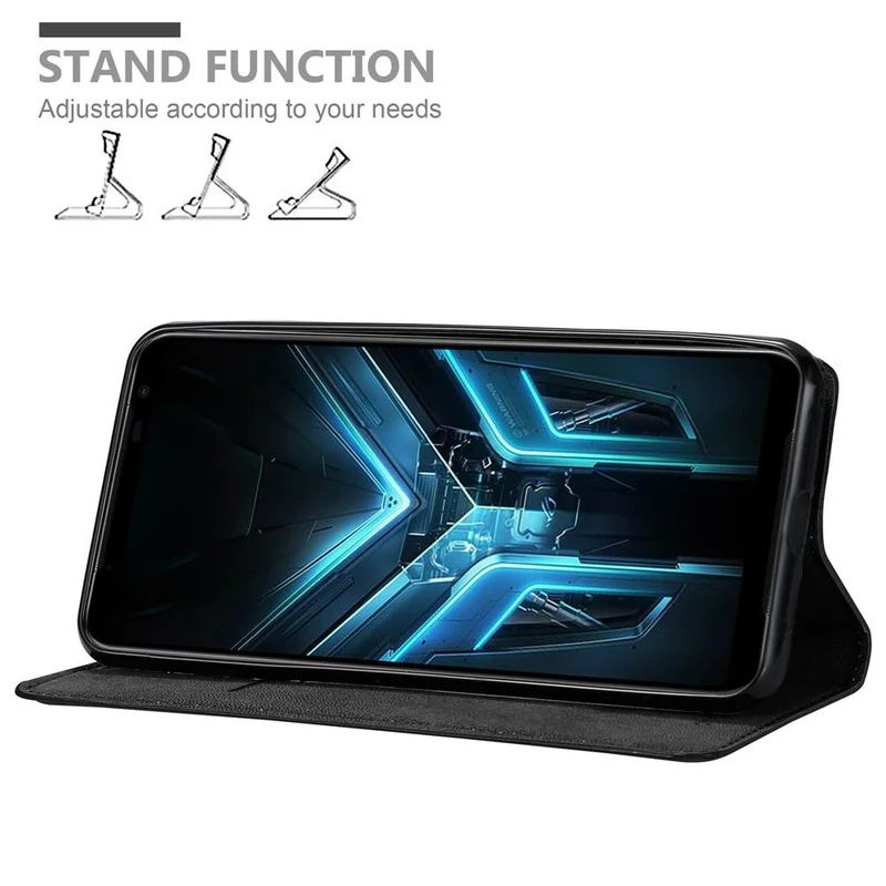 Cadorabo Hülle kompatibel mit Asus ROG Phone 3 Schutzhülle mit Magnetverschluss, Standfunktion und Kartenfach