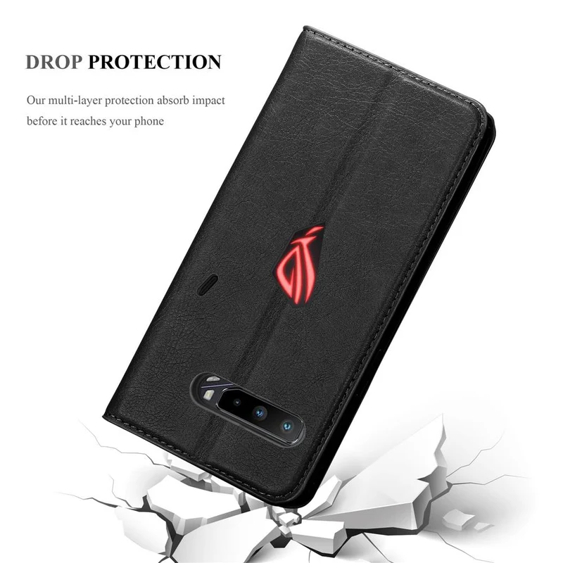 Cadorabo Hülle kompatibel mit Asus ROG Phone 3 Schutzhülle mit Magnetverschluss, Standfunktion und Kartenfach