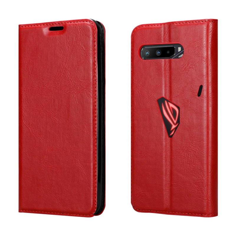 Cadorabo Hülle kompatibel mit Asus ROG Phone 3 Schutzhülle mit Magnetverschluss, Standfunktion und Kartenfach
