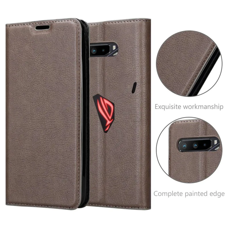 Cadorabo Hülle kompatibel mit Asus ROG Phone 3 Schutzhülle mit Magnetverschluss, Standfunktion und Kartenfach