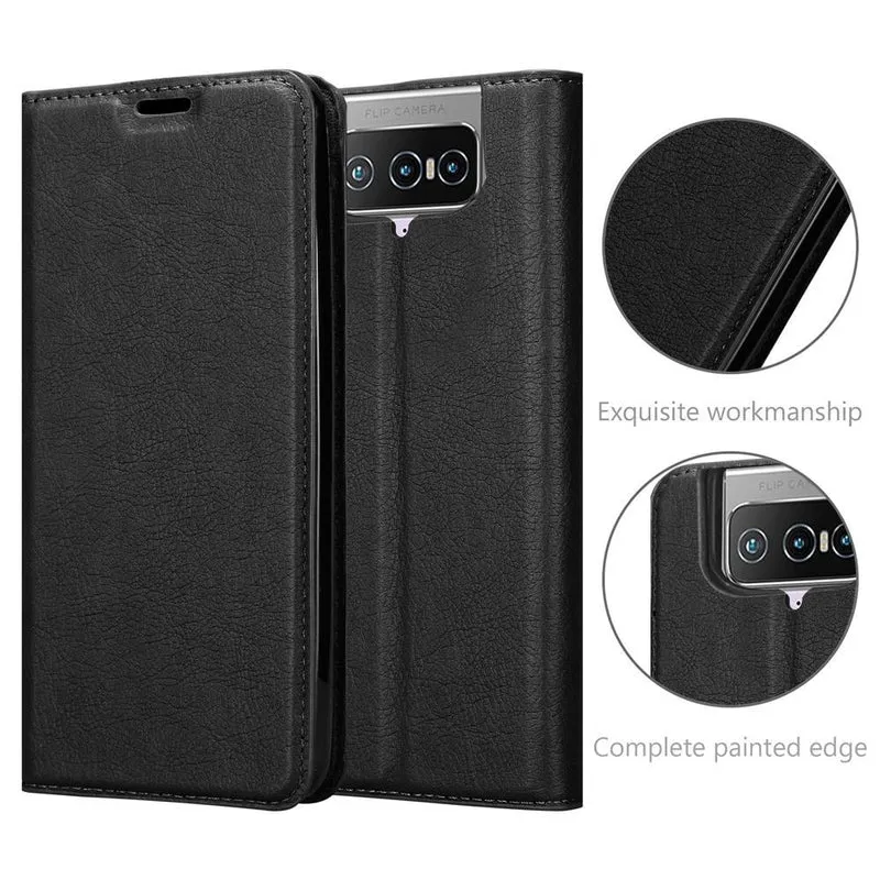 Cadorabo Hülle kompatibel mit Asus ZenFone 7 PRO Schutzhülle mit Magnetverschluss, Standfunktion und Kartenfach