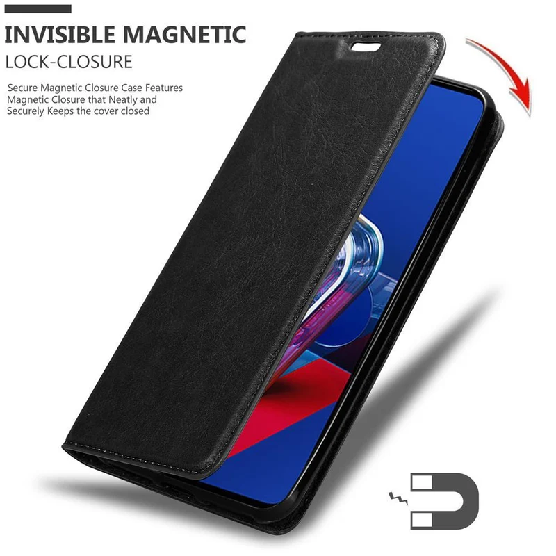 Cadorabo Hülle kompatibel mit Asus ZenFone 7 Schutzhülle mit Magnetverschluss, Standfunktion und Kartenfach