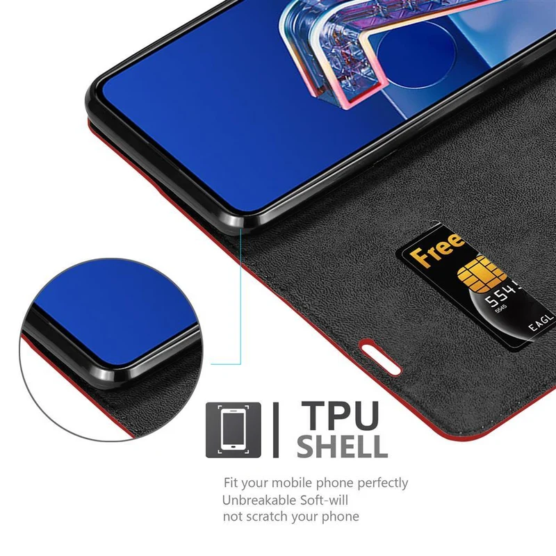 Cadorabo Hülle kompatibel mit Asus ZenFone 7 Schutzhülle mit Magnetverschluss, Standfunktion und Kartenfach