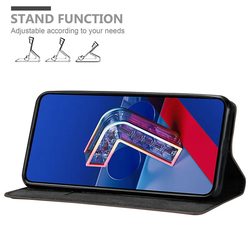 Cadorabo Hülle kompatibel mit Asus ZenFone 7 Schutzhülle mit Magnetverschluss, Standfunktion und Kartenfach