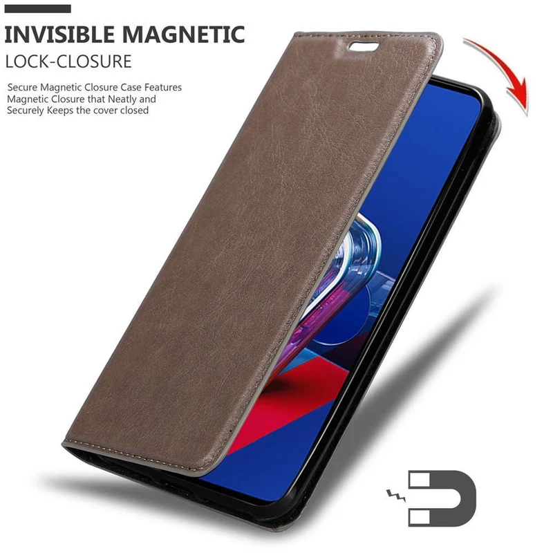 Cadorabo Hülle kompatibel mit Asus ZenFone 7 Schutzhülle mit Magnetverschluss, Standfunktion und Kartenfach