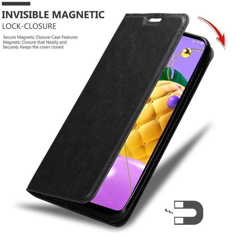 Cadorabo Hülle kompatibel mit LG K52 / K62 / Q52 Schutzhülle mit Magnetverschluss, Standfunktion und Kartenfach