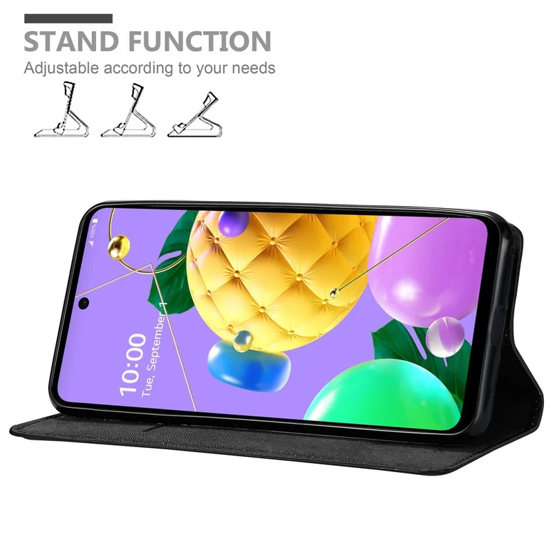 Cadorabo Hülle kompatibel mit LG K52 / K62 / Q52 Schutzhülle mit Magnetverschluss, Standfunktion und Kartenfach