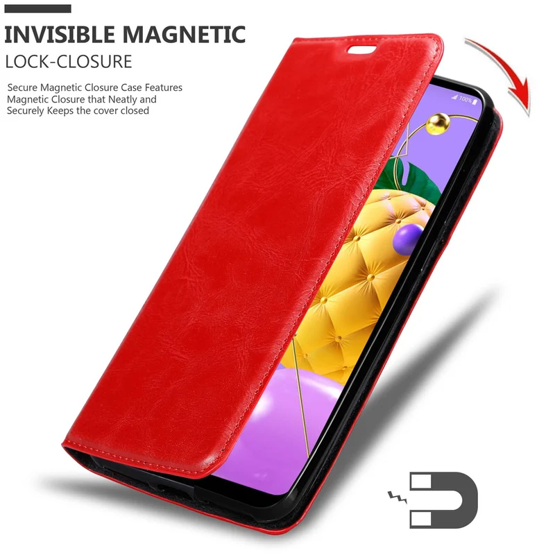 Cadorabo Hülle kompatibel mit LG K52 / K62 / Q52 Schutzhülle mit Magnetverschluss, Standfunktion und Kartenfach