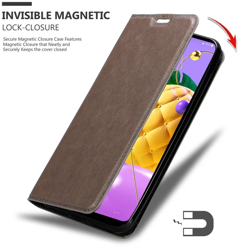 Cadorabo Hülle kompatibel mit LG K52 / K62 / Q52 Schutzhülle mit Magnetverschluss, Standfunktion und Kartenfach