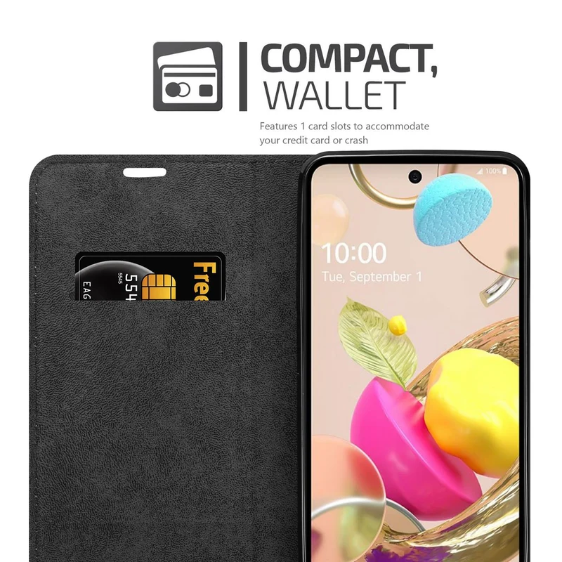 Cadorabo Hülle kompatibel mit LG K42 Schutzhülle mit Magnetverschluss, Standfunktion und Kartenfach