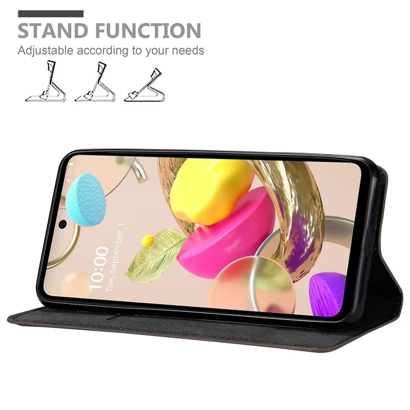 Cadorabo Hülle kompatibel mit LG K42 Schutzhülle mit Magnetverschluss, Standfunktion und Kartenfach