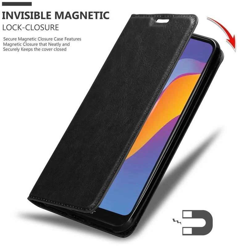 Cadorabo Hülle kompatibel mit Honor 8A 2020 Schutzhülle mit Magnetverschluss, Standfunktion und Kartenfach