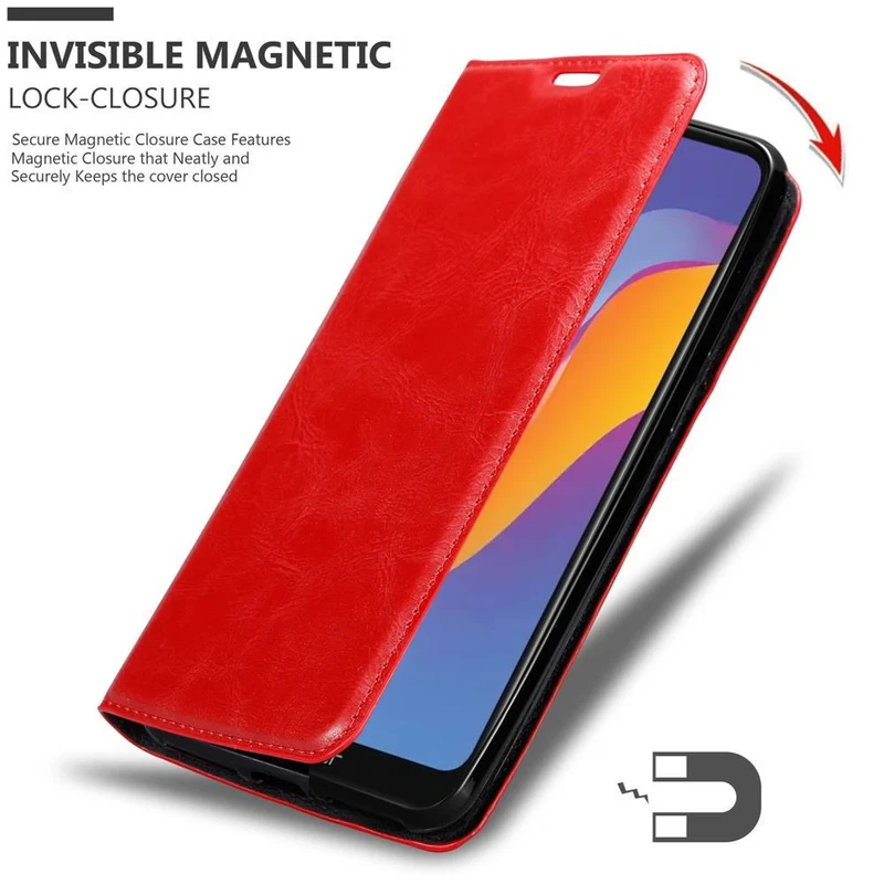 Cadorabo Hülle kompatibel mit Honor 8A 2020 Schutzhülle mit Magnetverschluss, Standfunktion und Kartenfach