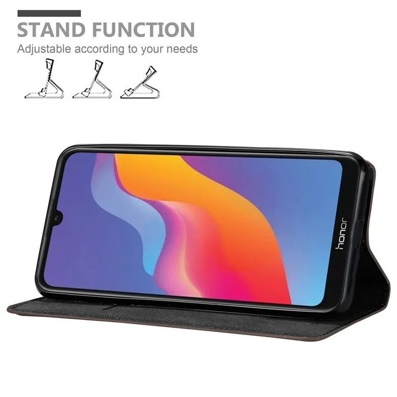 Cadorabo Hülle kompatibel mit Honor 8A 2020 Schutzhülle mit Magnetverschluss, Standfunktion und Kartenfach