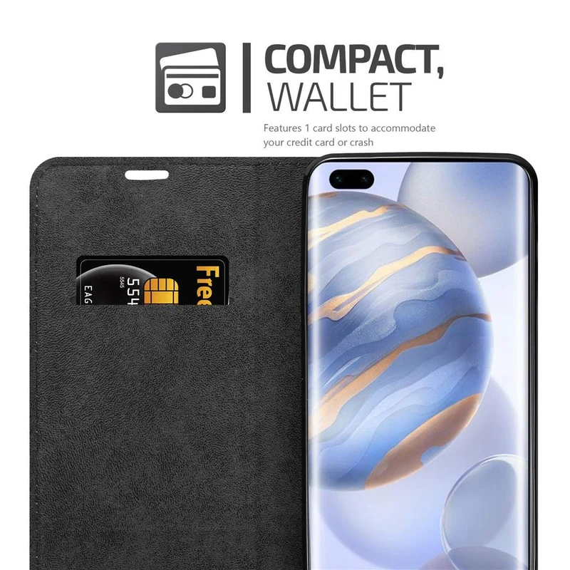 Cadorabo Hülle kompatibel mit Honor 30S Schutzhülle mit Magnetverschluss, Standfunktion und Kartenfach