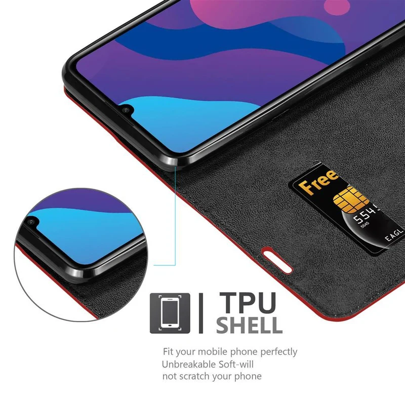 Cadorabo Hülle kompatibel mit Honor PLAY 9A Schutzhülle mit Magnetverschluss, Standfunktion und Kartenfach