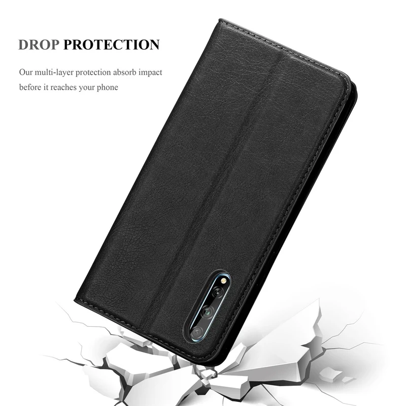 Cadorabo Hülle kompatibel mit Huawei P SMART S Schutzhülle mit Magnetverschluss, Standfunktion und Kartenfach