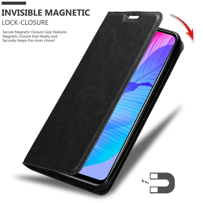 Cadorabo Hülle kompatibel mit Huawei P SMART S Schutzhülle mit Magnetverschluss, Standfunktion und Kartenfach