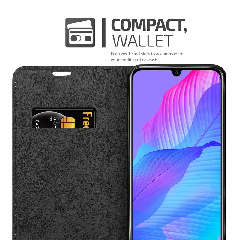 Cadorabo Hülle kompatibel mit Huawei P SMART S Schutzhülle mit Magnetverschluss, Standfunktion und Kartenfach