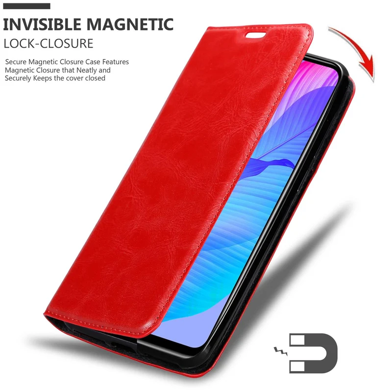 Cadorabo Hülle kompatibel mit Huawei P SMART S Schutzhülle mit Magnetverschluss, Standfunktion und Kartenfach