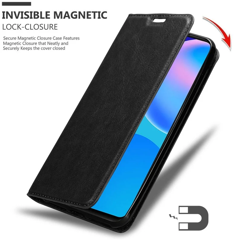 Cadorabo Hülle kompatibel mit Huawei P SMART 2021 Schutzhülle mit Magnetverschluss, Standfunktion und Kartenfach