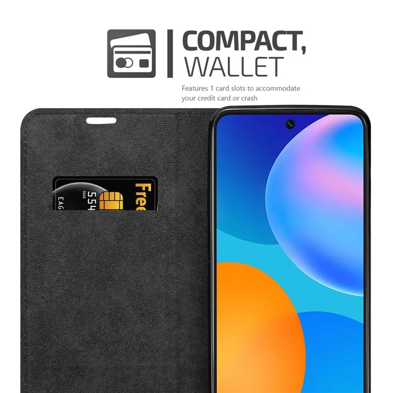 Cadorabo Hülle kompatibel mit Huawei P SMART 2021 Schutzhülle mit Magnetverschluss, Standfunktion und Kartenfach