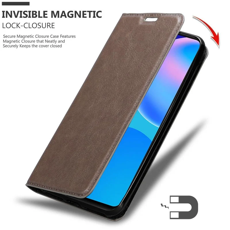 Cadorabo Hülle kompatibel mit Huawei P SMART 2021 Schutzhülle mit Magnetverschluss, Standfunktion und Kartenfach