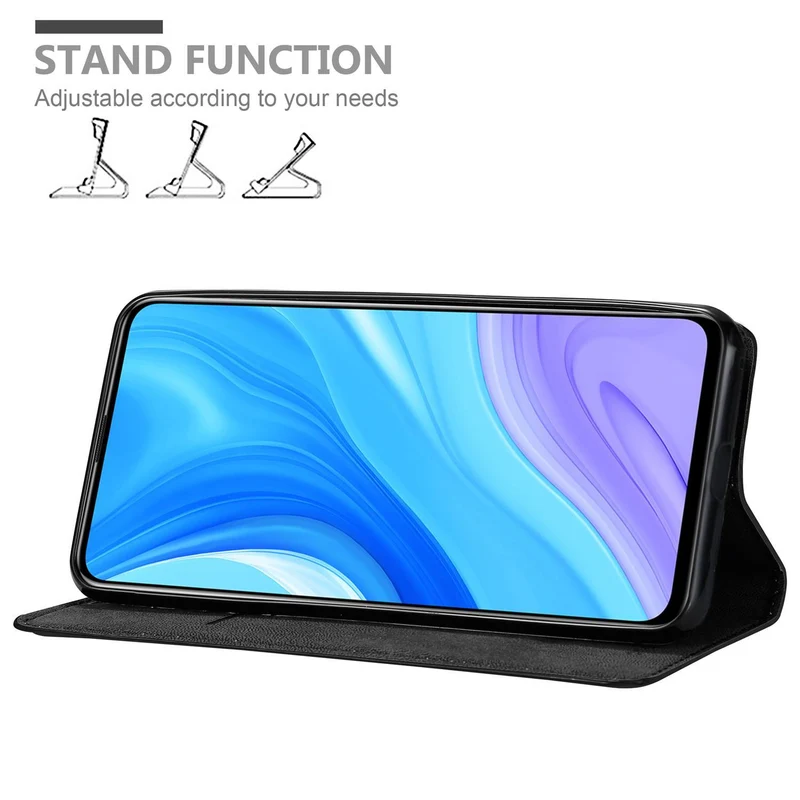Cadorabo Hülle kompatibel mit Huawei P SMART PRO Schutzhülle mit Magnetverschluss, Standfunktion und Kartenfach