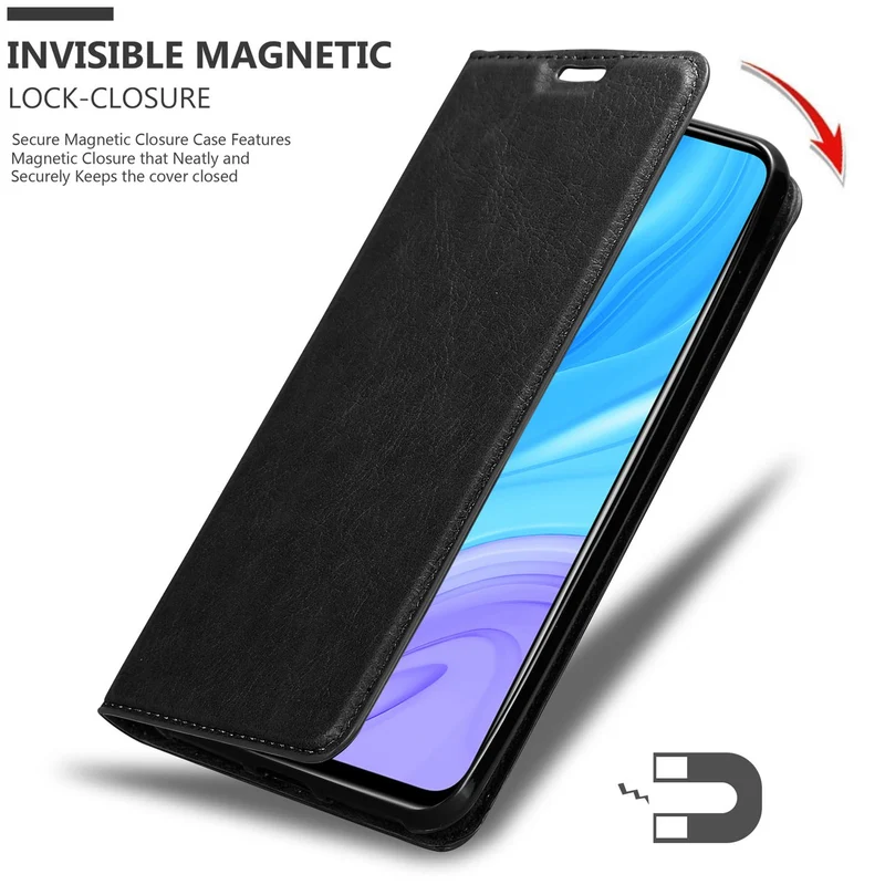Cadorabo Hülle kompatibel mit Huawei P SMART PRO Schutzhülle mit Magnetverschluss, Standfunktion und Kartenfach