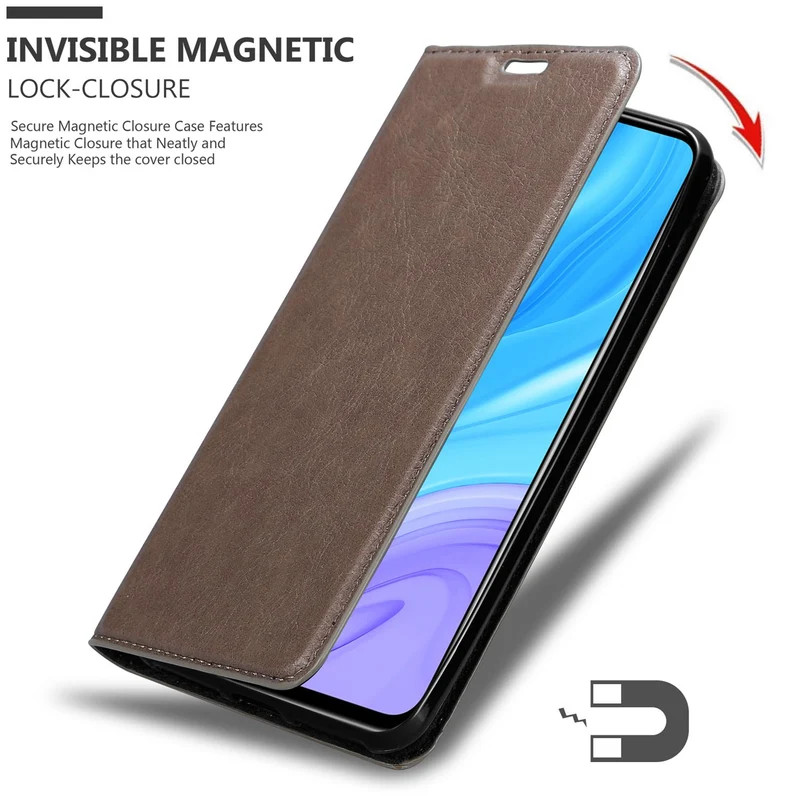 Cadorabo Hülle kompatibel mit Huawei P SMART PRO Schutzhülle mit Magnetverschluss, Standfunktion und Kartenfach
