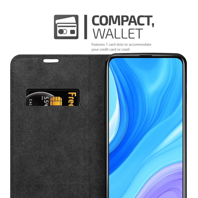 Cadorabo Hülle kompatibel mit Huawei P SMART PRO Schutzhülle mit Magnetverschluss, Standfunktion und Kartenfach