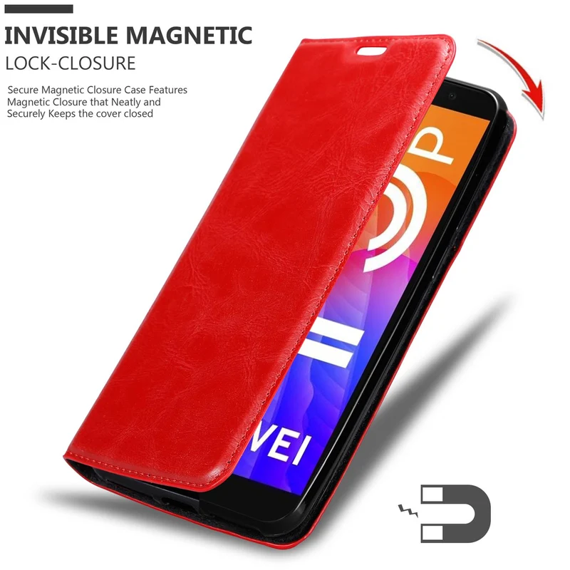 Cadorabo Hülle kompatibel mit Honor 9S / Huawei Y5P Schutzhülle mit Magnetverschluss, Standfunktion und Kartenfach