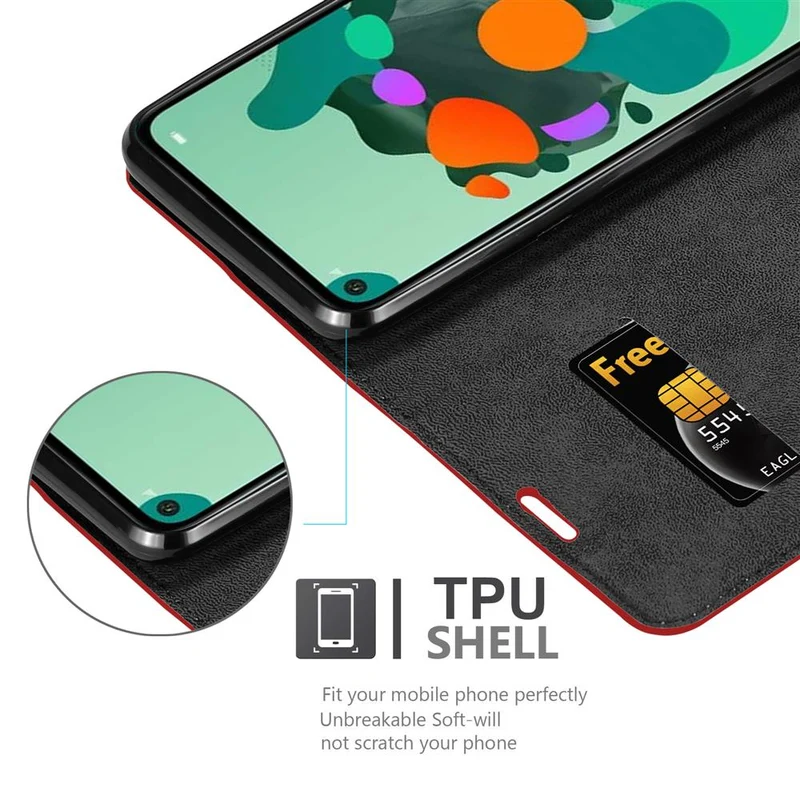 Cadorabo Hülle kompatibel mit Huawei MATE 30 LITE Schutzhülle mit Magnetverschluss, Standfunktion und Kartenfach