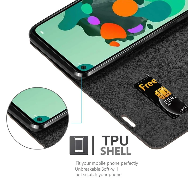 Cadorabo Hülle kompatibel mit Huawei MATE 30 LITE Schutzhülle mit Magnetverschluss, Standfunktion und Kartenfach