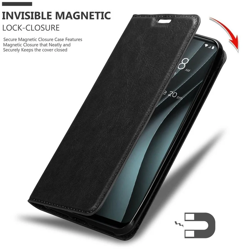 Cadorabo Hülle kompatibel mit HTC Desire 20 PRO Schutzhülle mit Magnetverschluss, Standfunktion und Kartenfach