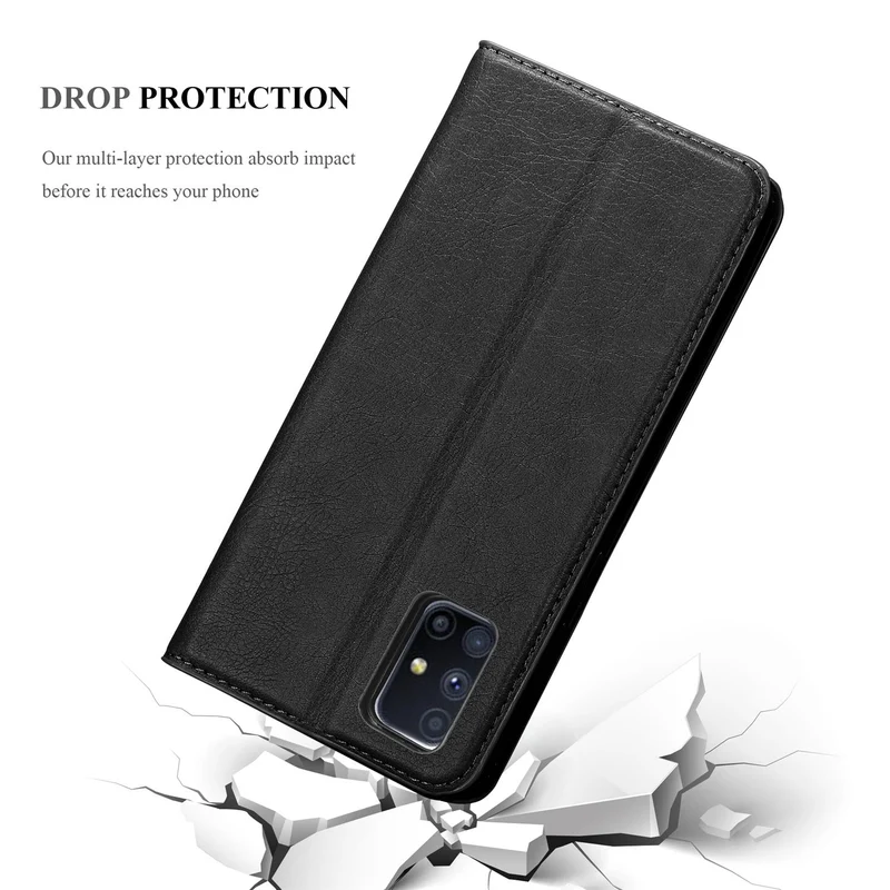 Cadorabo Hülle kompatibel mit Samsung Galaxy M51 Schutzhülle mit Magnetverschluss, Standfunktion und Kartenfach