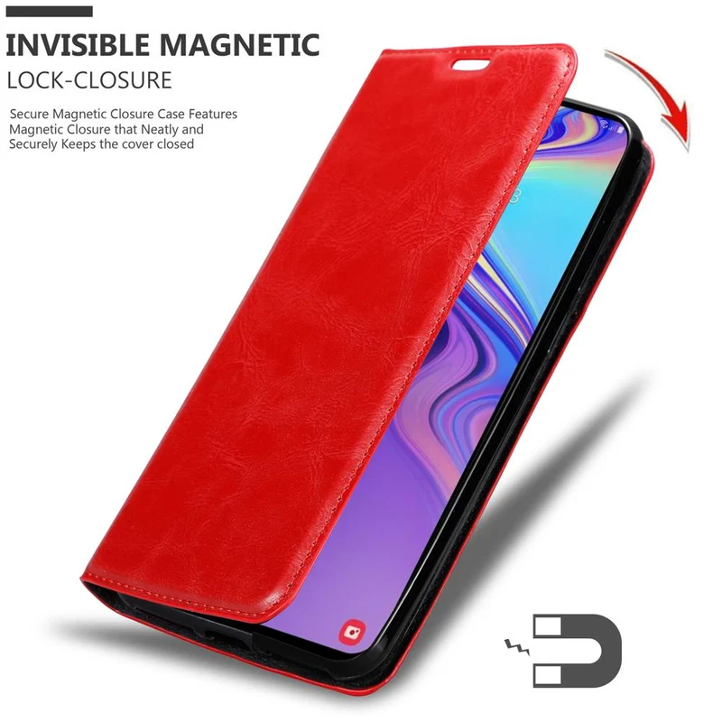 Cadorabo Hülle kompatibel mit Samsung Galaxy M30 / A40s Schutzhülle mit Magnetverschluss, Standfunktion und Kartenfach